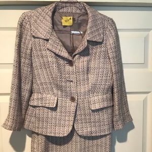 Ann Taylor purple tweed skirt suit